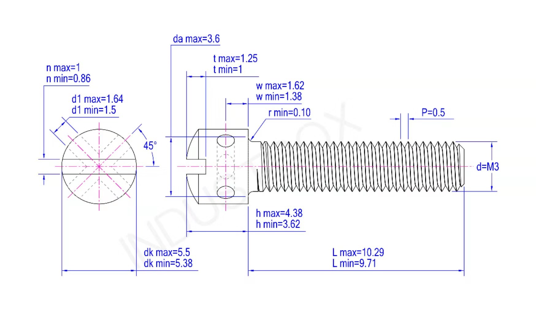 Din 404-2006 m3 x 10